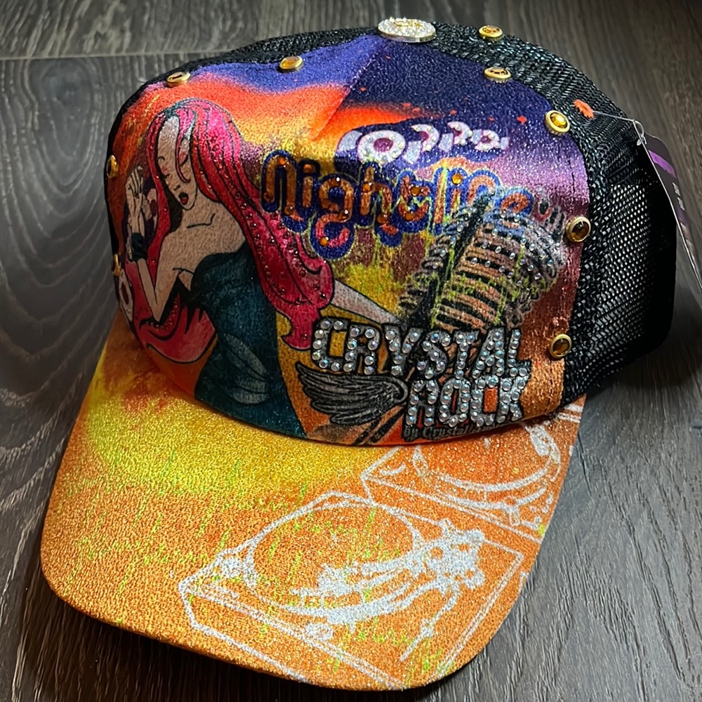 Crystal rock party girl baseball cap